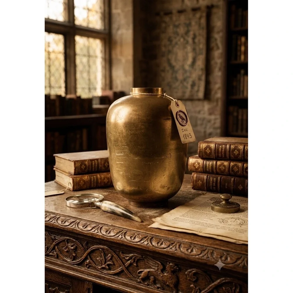Vintage Solid Brass Vase Ginger Jar Style Heavy Metal Bud‎ Vase Gold Tone Patina